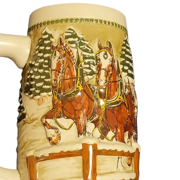 Anheuser-Busch Budweiser Holiday Christmas Clydesdales Limited Edition Stein - Picture 12 of 12